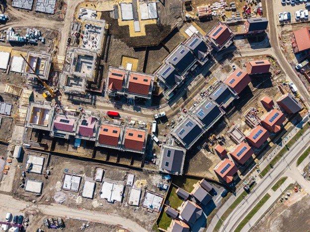 Concrete road and slab installation for a new subdivision development in North Texas